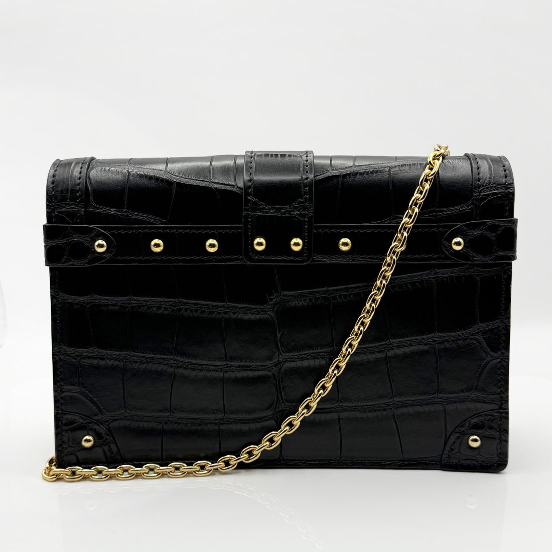 Louis Vuitton Petite Malle in Schwarz  mit Kroko-Prägung