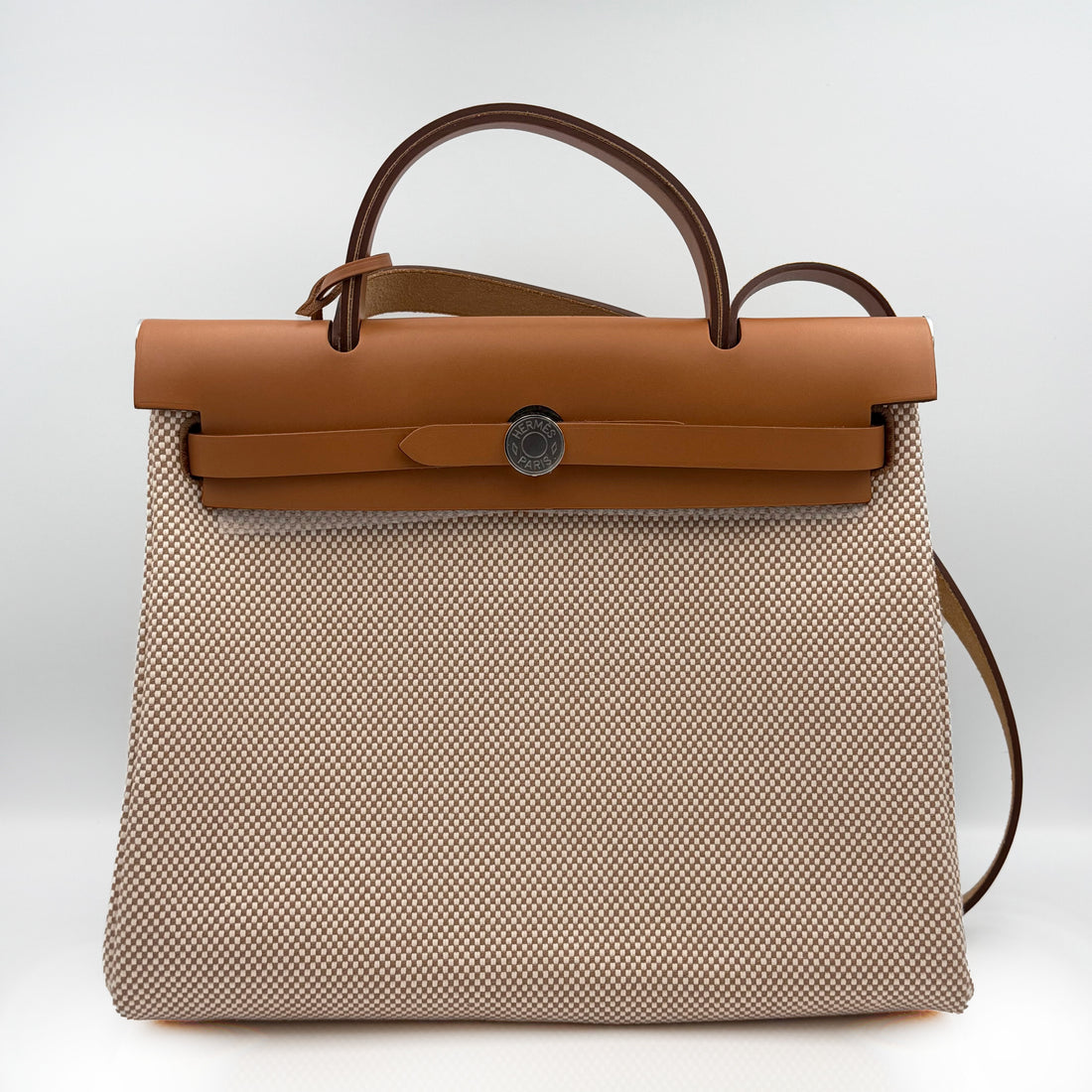 Hermès Herbag Zip in Natur & Gold