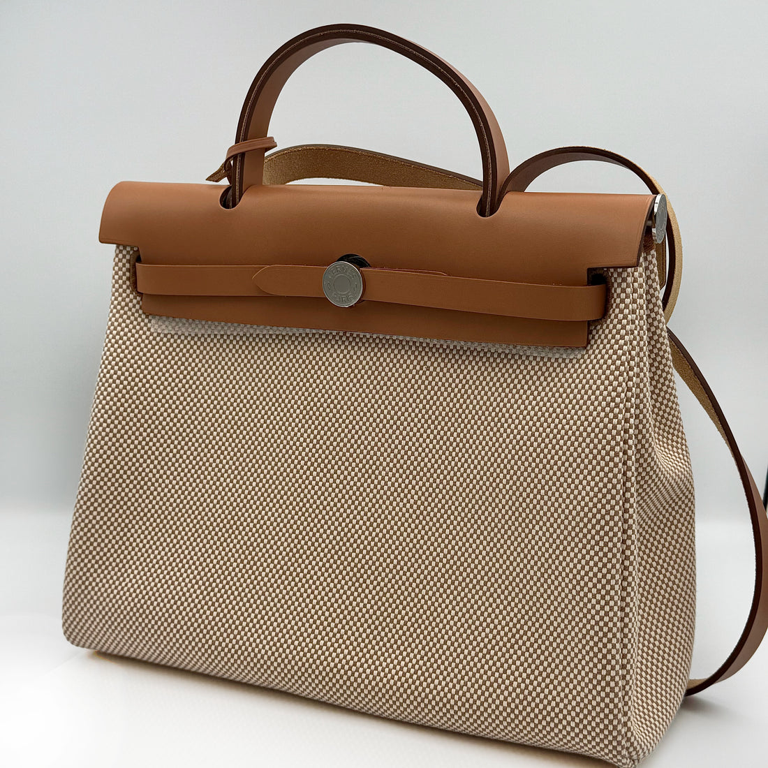 Hermès Herbag Zip in Natur & Gold